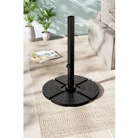 H&O Direct HDPE Cantilever Parasol Stand Water-or-Sand-Filled Umbrella Base in Black