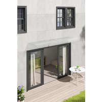 Garden Sanctuary Front Door Window Frosted Awning Canopy Rain Cover in Clear | Size: Small