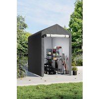 Garden Sanctuary 4x6FT Waterproof Outdoor Galvanized Tube Storage Shed in Grey