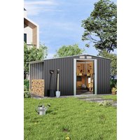 Outdoor Metal Storage Shed Log Storage