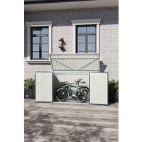 Garden Sanctuary Lockable Heavy Duty Steel Bicycle Storage Shed in Green