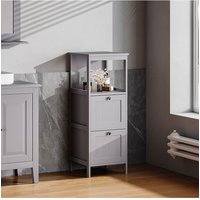 2 Tiers Drawers Wooden Storage Cabinet