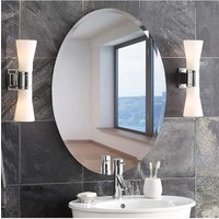 Living and Home European Style Frameless Beveled Edge Oval Bathroom Wall Mirror, 40cm W x 60cm H in Clear | Size: 40 cm W x 60 cm H