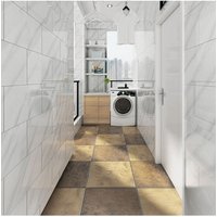 H&O Direct 10 Pcs Marbling PVC Wall Tile Rectangle Peel & Stick Waterproof Backsplash in Yellow