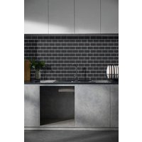 H&O Direct 10Pcs Dark Grey Waterproof Heat Resistant Rectangular Wall Stickers