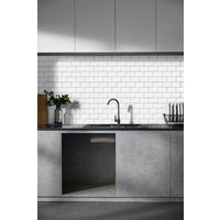 H&O Direct 10Pcs White Waterproof Scratch Resistant Rectangular Wall Stickers with Gray Frame