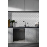 H&O Direct 10Pcs Grey Waterproof Heat Resistant Rectangular Wall Stickers