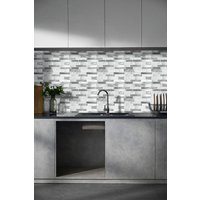 H&O Direct 10Pcs 3D Rectangular Wall Stickers, Two Color Series