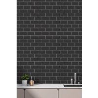 H&O Direct 10Pcs Dark Grey Waterproof Rectangular Wall Stickers