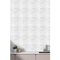 H&O Direct 10Pcs Light Grey Waterproof Rectangular Wall Stickers