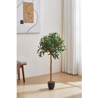 H&O Direct 120cm Artificial Olive Tree Decorative Plant in Green