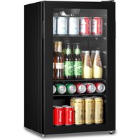 Under Counter 115 Can Drinks Cooler Beer Fridge Beverage Refrigerator Removable Shelves LED Low Noise