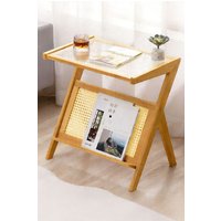 H&O Direct Small Bamboo End Table in Brown
