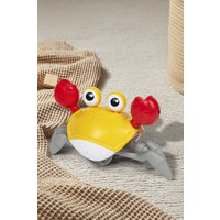 H&O Direct Yellow Crawling Crab Toy Suitable for Infants & Young Children w/ Luminous Function, Interactive Music Toy That Automatically Avoids
