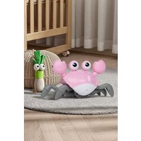 H&O Direct Pink Crawling Crab Toy Suitable for Infants & Young Children w/ Luminous Function, Interactive Music Toy That Automatically Avoids