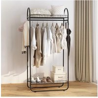 H&O Direct Chic Metal Clothes Rack in Black