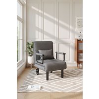 H&O Direct Foldable Grey Lounge & Sofa Bed with 2 Wheels