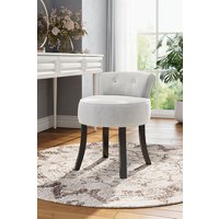 H&O Direct Velvet Soft Vanity Stool Dressing Table Chair in Light Grey