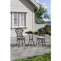 3pcs Outdoor Cast Aluminum Leaf Hollowed Out Bistro Table Set