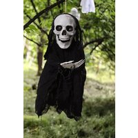 Living and Home Halloween Voice-Controlled Skull Ground Plug Ghost Secret Room Haunted House Atmosphere Decoration Props in Black