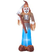 Living and Home 10ft Halloween Lighted Scarecrow Grim Reaper Inflatable with Scythe
