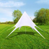 Berkfield Home Gazebo Hexagon Star Garden Pavilion 10m in White