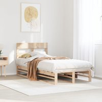 Berkfield Home Bed Frame without Mattress 75x190 cm Small Single Solid Wood Pine in Brown