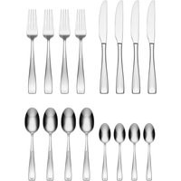 ONEIDA Moda II 16 Piece Culterly Set, Stainless Steel, Rust Resistant, Dishwasher Safe in Silver