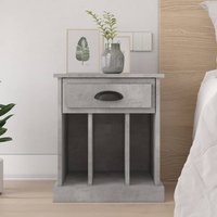Berkfield Home Bedside Cabinet Concrete Grey 43x36x50 cm | Size: 43 x 36 x 50 cm