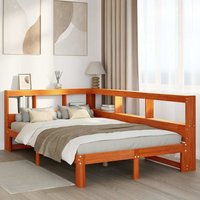 Bookcase Bed without Mattress Wax 120x190 cm Solid Wood Pine
