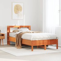 Bed Frame without Mattress Wax 120x200 cm Solid Wood Pine Double