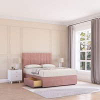 Sloomy Kansas Divan Bed Base No Drawers & 54" Floor Standing Headboard in Pink | Size: Single