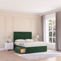 Sloomy Manhattan Divan Bed Base No Drawers & 54" Floor Standing Headboard in Emerald | Size: Single