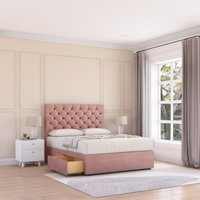 Sloomy Mayfair Divan Bed Base 4 Drawers & 54" Floor Standing Headboard in Pink | Size: King