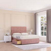 Sloomy Manhattan Divan Bed Base 4 Drawers & 54" Floor Standing Headboard in Pink | Size: Double