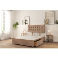 Alabama Divan Bed Base 2 Drawers & 26" Struts Headboard Light Double