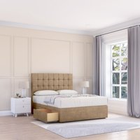 Sloomy Alabama Divan Bed Base 2 Drawers & 26" Struts Headboard in Light Brown | Size: Double