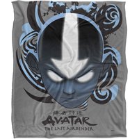 Avatar: The Last Airbender Avatar The Last Airbender Blue & Black Kanji Silky Touch Super Soft Throw Blanket 152 X 127 cm in White