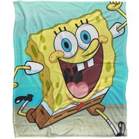 Spongebob Character Cropped Silky Touch Super Soft Throw Blanket 152 X 127 cm in White