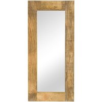Berkfield Home Mirror Solid Mango Wood 50x110 cm in Brown
