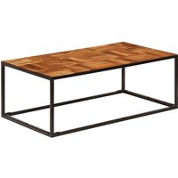 Berkfield Home Coffee Table 110x60x40 cm Solid Acacia Wood & Steel in Brown | Size: 110 x 60 x 40 cm