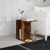 Berkfield Home Side Table Smoked Oak 50x30x50 cm Engineered Wood in Brown | Size: 50 x 30 x 50 cm