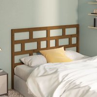 Berkfield Home Bed Headboard Honey Brown 146x4x100 cm Solid Wood Pine | Size: 146 x 4 x 100 cm