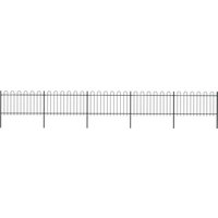 Berkfield Home Garden Fence with Hoop Top Steel 8.5x1 m Black