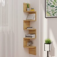 Berkfield Home Wall Corner Shelf Sonoma Oak 19x19x123 cm Engineered Wood in Brown | Size: 19 x 19 x 123 cm