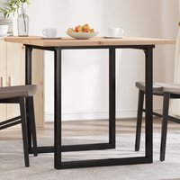 Berkfield Home Dining Table O-Frame 90x90x75.5 cm Solid Wood Pine & Steel in Brown