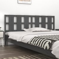 Berkfield Home Bed Headboard Grey 205.5x4x100 cm Solid Wood Pine
