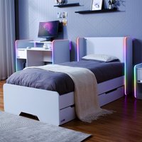 X Electra Single Bed Trundle Drawers Storage & LED Lights