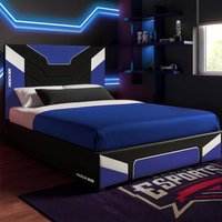 X Rocker Cerberus Gaming Bed for Kids & Teens with Foam Mattress in Blue | Size: Double