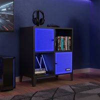 X Mesh Tek Metal Sideboard Display Cabinet Square 4 Cube Storage